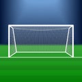 Soccer goal on the stadium. Football post or gate with net. Vector illustration. Royalty Free Stock Photo